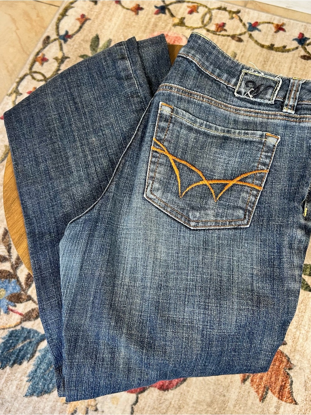 WORN BRAND Women’s Bootcut Denim Jeans with Contrast Stitching, Petite Size 8